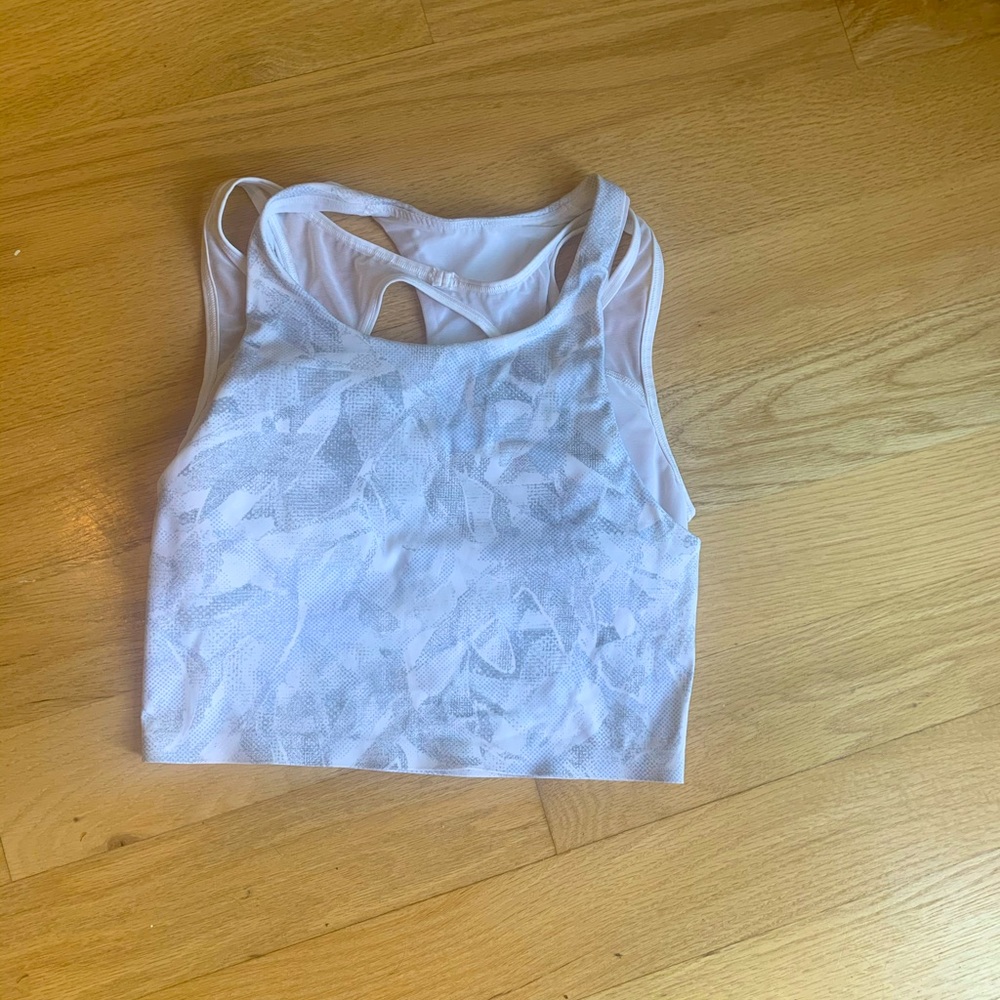 Lululemon cropped workout top.